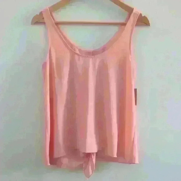 🌴2/$25🌴RACHEL ROY | Women's Pink Flamingo Flowy Back Tie  Up Blouse - Picture 1 of 4